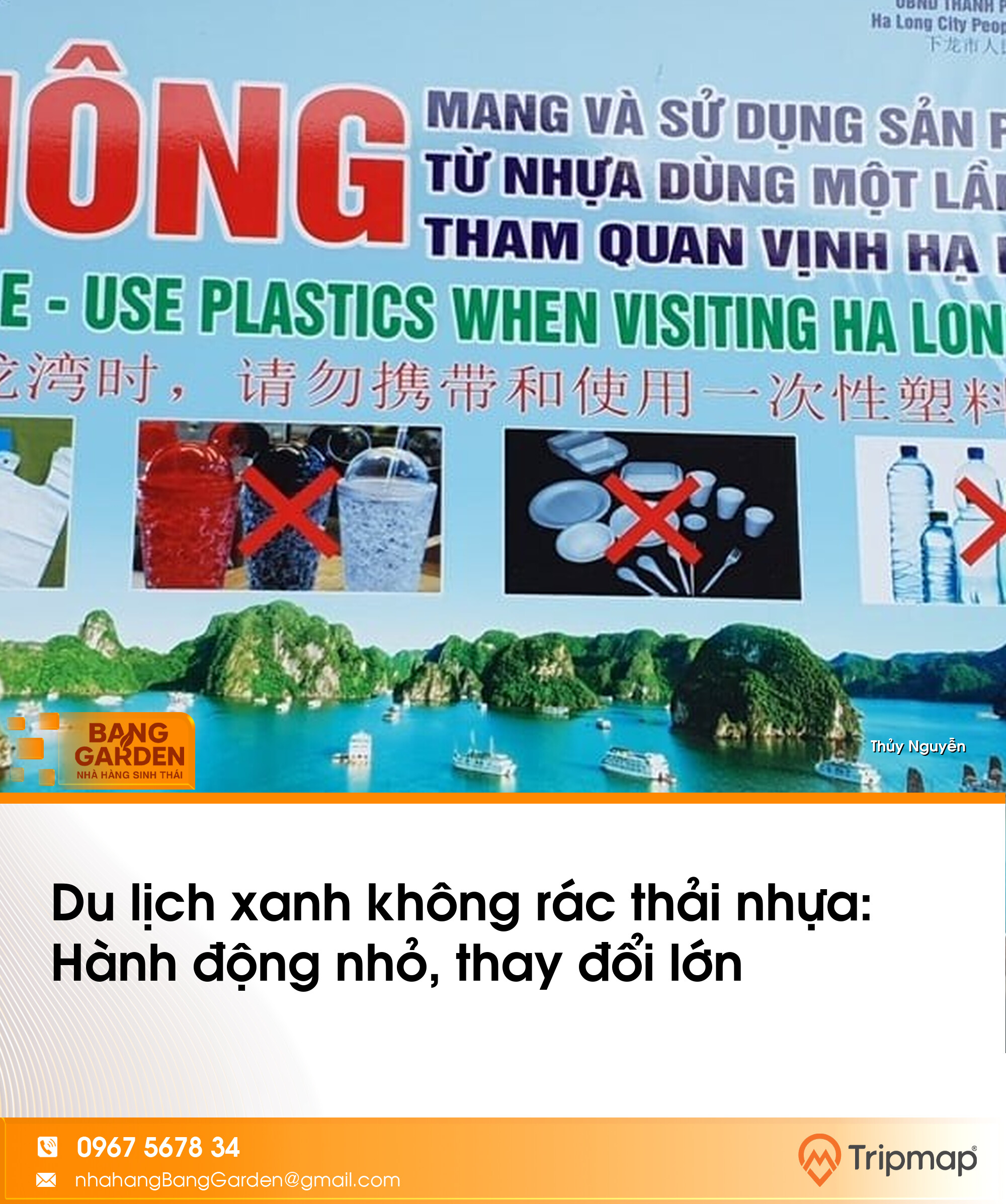 Du lịch xanh không rác thải nhựa: Hành động nhỏ, thay đổi lớn