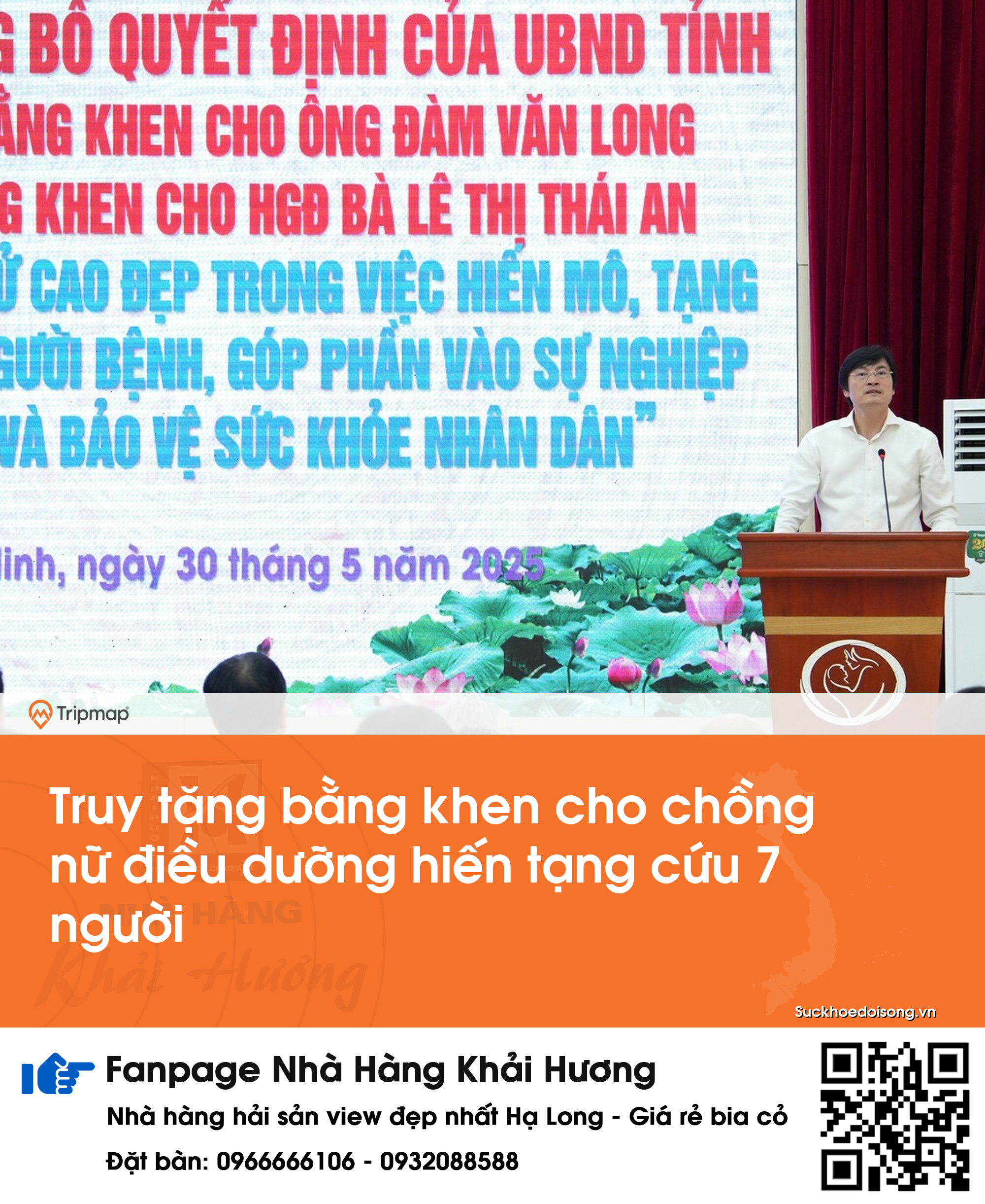 Truy tặng bằng khen cho chồng nữ điều dưỡng hiến tạng cứu 7 người