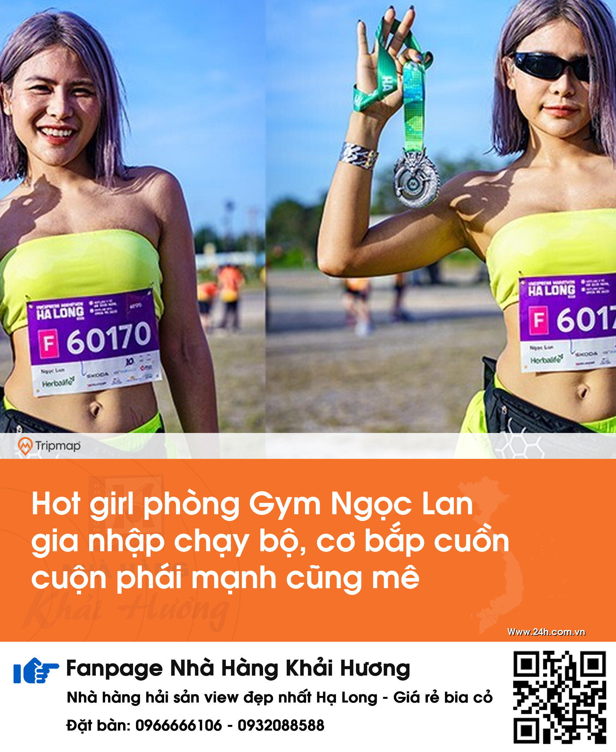 Hot girl phòng Gym Ngọc Lan gia nhập chạy bộ, cơ bắp cuồn cuộn phái mạnh cũng mê
