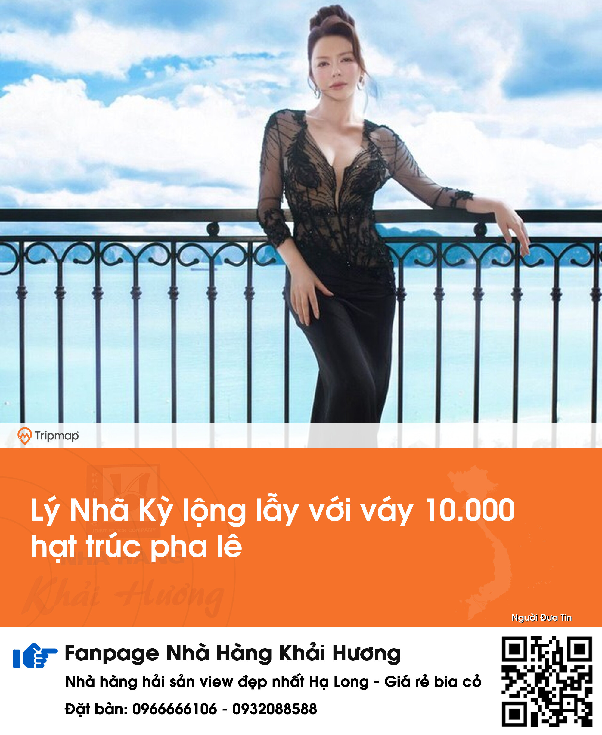 Lý Nhã Kỳ lộng lẫy với váy 10.000 hạt trúc pha lê