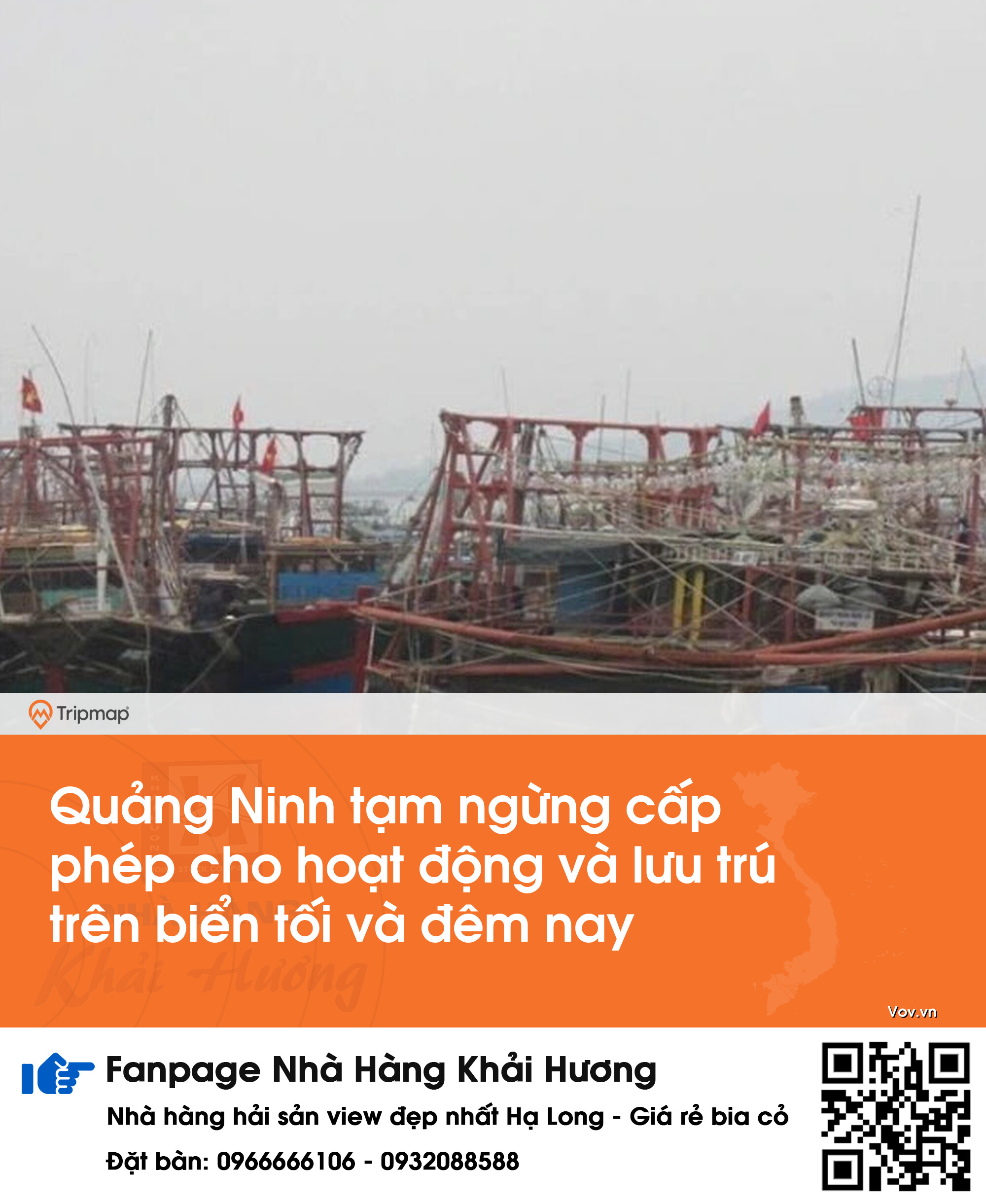 Quảng Ninh tạm ngừng cấp phép cho hoạt động và lưu trú trên biển tối và đêm nay