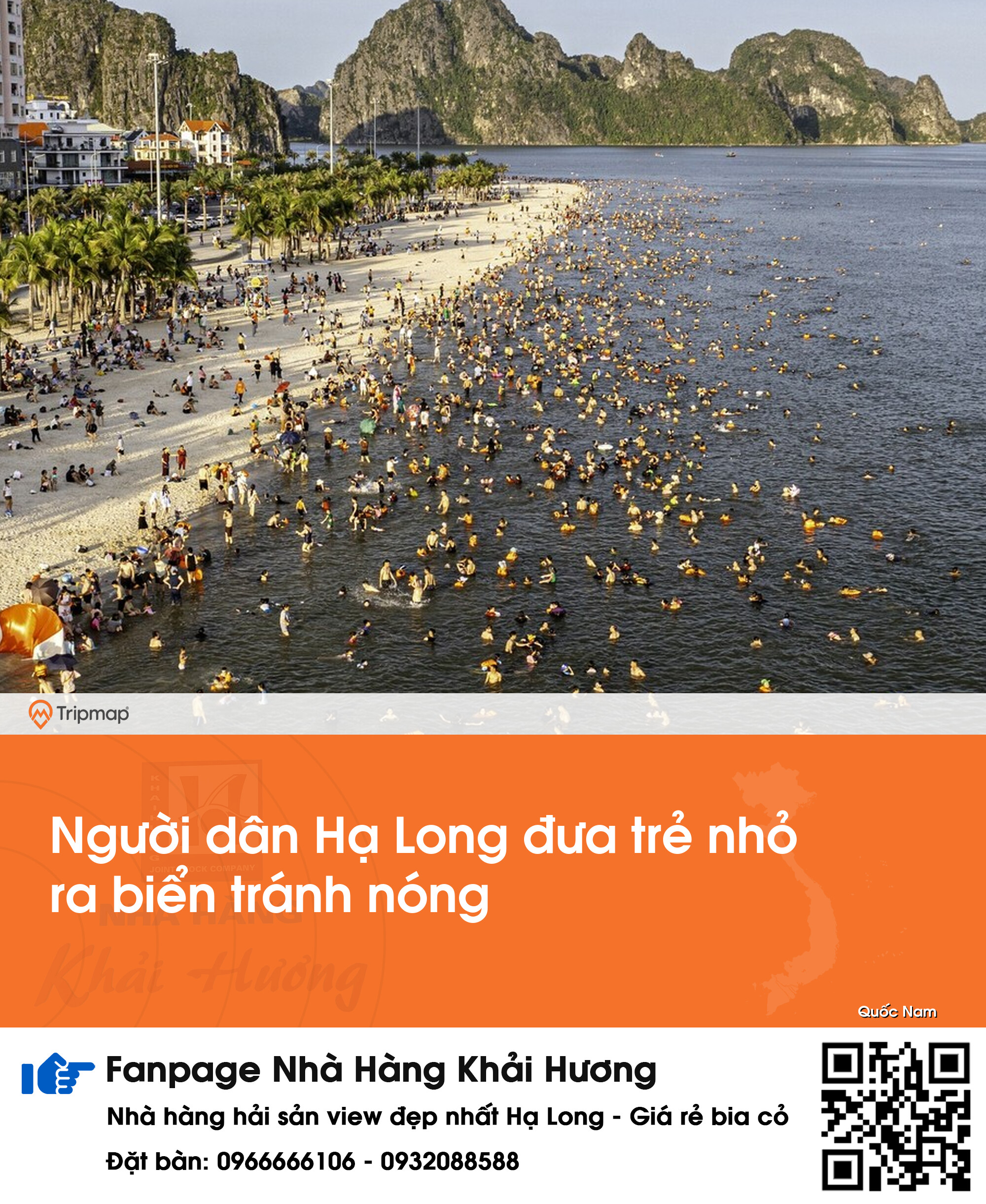 Người dân Hạ Long đưa trẻ nhỏ ra biển tránh nóng